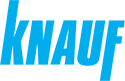 Partnerlogo KNAUF für Trockenbau- und Dämmsysteme, mit Produkten wie Gipskartonplatten, Metallprofilen, Putzen, Spachtelmassen sowie Dämmstoffen aus Glas- und Steinwolle für Wand, Decke und Dach