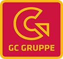 Partnerlogo GC-GRUPPE für Großhandel mit Produkten aus den Bereichen Sanitär, Heizung, Klima- und Lüftungstechnik, Installation, erneuerbare Energiesysteme sowie Tiefbau- und Industrietechnik